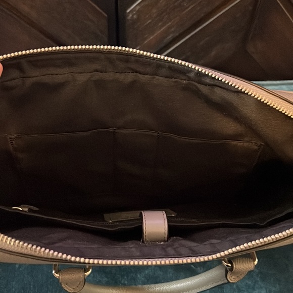 Gray leather Coach briefcase/laptop bag. - Picture 6 of 8